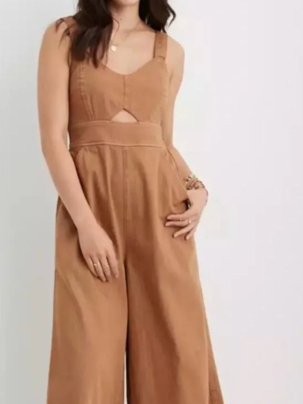 Aerie Twill Cutout Jumpsuit - GRAY